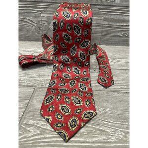 Polo Ralph Lauren Men's Vintage Tie Made In USA Red Blue Gold 100% Silk